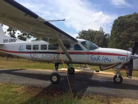 Caravan vandalized at Skydive Byron Bay Australia