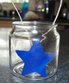 Patriotic Candle adhere the star