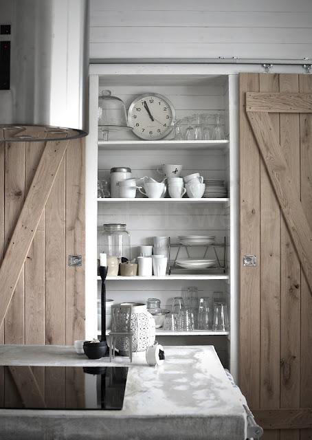 Pantry with Sliding Barn Doors