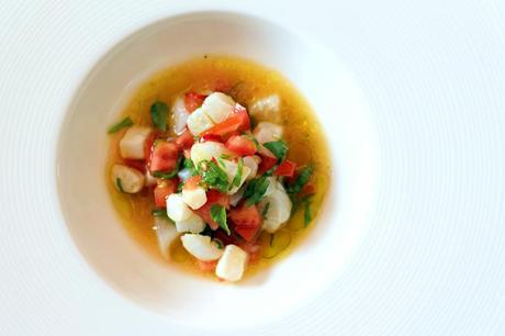 Cevichè with tomatoes, cod and holy basil #177