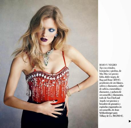Constance Jablonski By Patrick Demarchelier For Vogue Magazine, Spain, July
2014