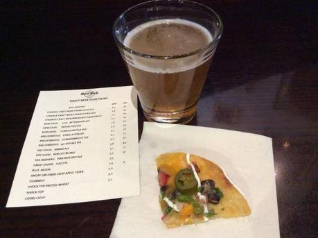 Apricot Blonde from Dry Dock Brewing with a delicious nacho