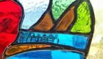 stained glass beach huts detail 