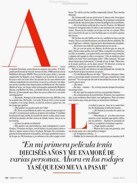 Ana De Armas For Vanity Fair Magazine, Spain, July 2014