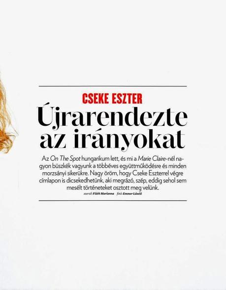 Cseke Eszter For Marie Claire Magazine, Hungary, June 2014