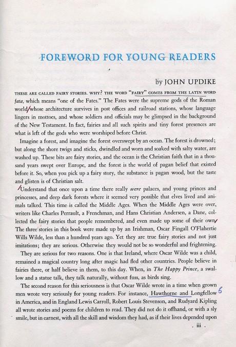 JOHN UPDIKE ON OSCAR WILDE'S FAIRY STORIES