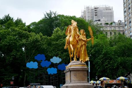 grand army plaza, new york, central park, statue, city