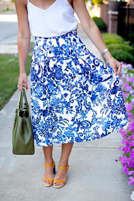 Blue And White Skirt - Skirts