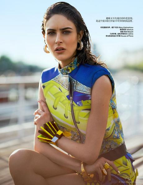 Harper’s BAZAAR with Gorgeous Sexy Maud Le Fort in “On the Water” by Benjamin Kanarek Maud le Fort in Mary Katrantzou © Benjamin Kanarek