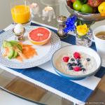 TODAY AT WIMBLEDON !!! Fitness On Toast Faya Blog Hotel Breakfast Healthy Grapefruit Egg Avocado Smoked Salmon Porridge Berries Green Tea Orange Juice Health Natual Protein Good Fat Complex Carb Low GI Slow Release Recipe Picture SQUARE-1