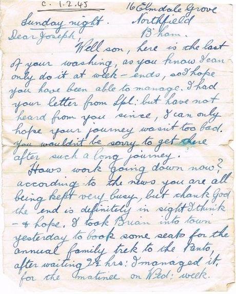 letter olive 1 feb 1945 page 1