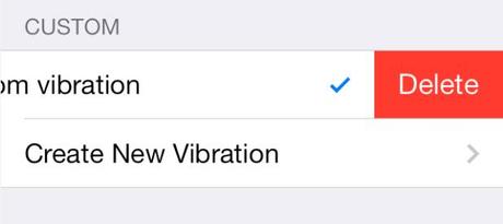 Delete custom vibration alerts