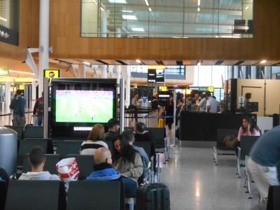 41 Different Places That I Have Watched World Cup 2014 So Far At my gate in Heathrow Terminal 1 about to board for Rio watching the France v. Honduras match!