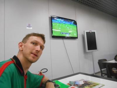 41 Different Places That I Have Watched World Cup 2014 So Far By the boarding gate in Fortaleza Airport watching Greece v Japan.