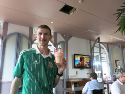 41 Different Places That I Have Watched World Cup 2014 So Far Having a tropical cocktail in Ba Les Palmistes in Cayenne, French Guyana watching Netherlands v. Chile.