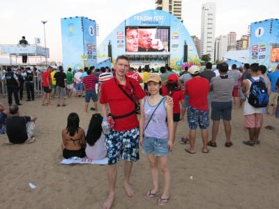 41 Different Places That I Have Watched World Cup 2014 So Far At the Fan Fest on Fortaleza beach during the Chile 2-0 Spain match