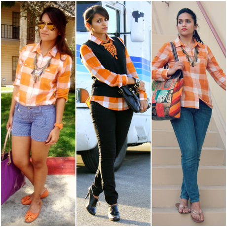 Three Ways To Style Burnt Orange Shirt Three Ways To Style Burnt Orange Shirt, Tanvii.com