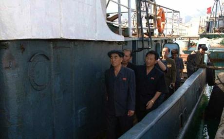 DPRK Premier Visits Sinp’o Open Sea Fishery Complex DPRK Premier Pak Pong Ju tours the Sinp'o Pelagic Fishery Complex (Photo: Rodong Sinmun).