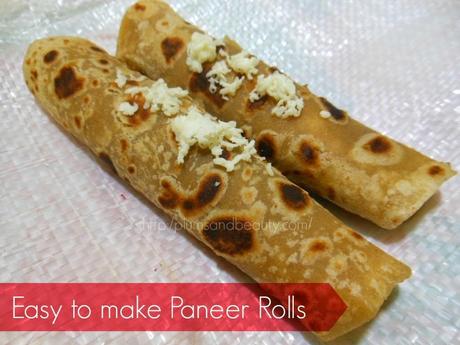 Easy to make Paneer Rolls