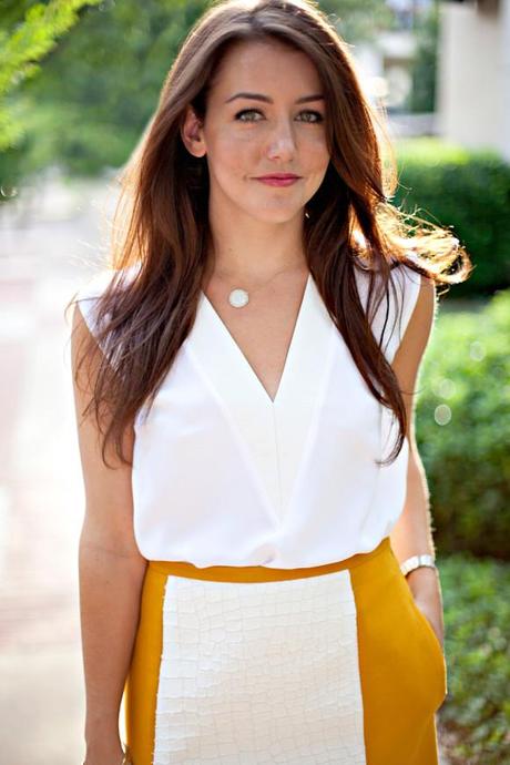 Contrast Skirt yellow skirt