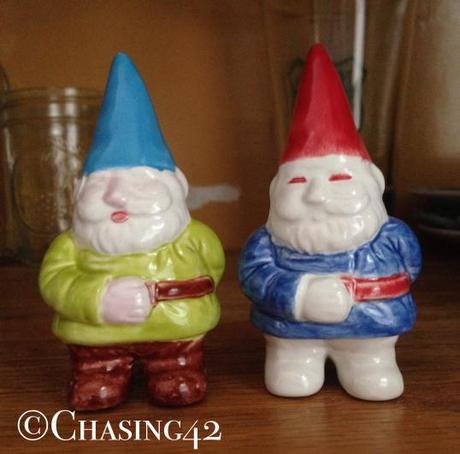 We put our artist talents to good use and painted our own gnomes...who knows where you might find them! 