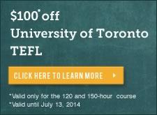 9 Days Left to Save $100 on the University of Toronto's online TEFL cert