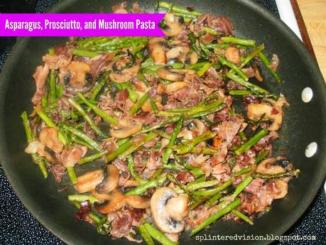 Asparagus, Prosciutto, and Mushroom Pasta with Pink Sauce