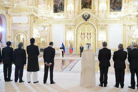 June 2014 reception of new Ambassadors in the Grand Kremlin Palace.