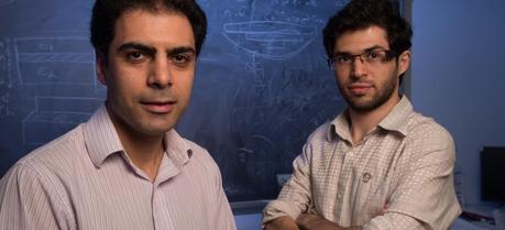 Rouzbeh Shahsavari, left, and Navid Sakhavand used computer simulations to predict the properties of a 3-D nanostructure made with boron nitride