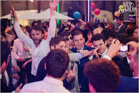 Selfie at camp & furnace wedding party