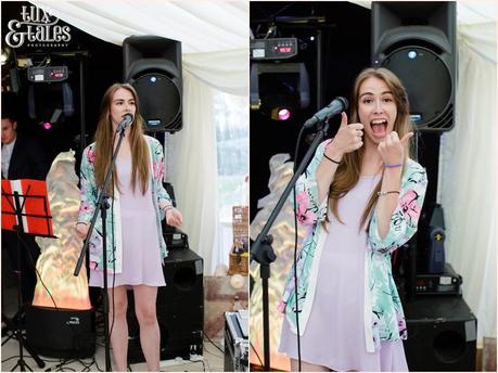 Singer makes silly faces at york wedding