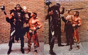 Wilt-Chamberlain-Anne-M.-Strick-and-Arnold-Schwarzenegger-during-the-filming-of-Conan-the-Destroyer