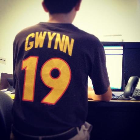 Honoring Tony Gwynn at the office on June 19, 2014.