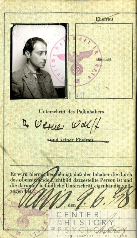 Wolff’s German passport. Wolff left Germany in 1933.  Box M4844, Folder 2.
