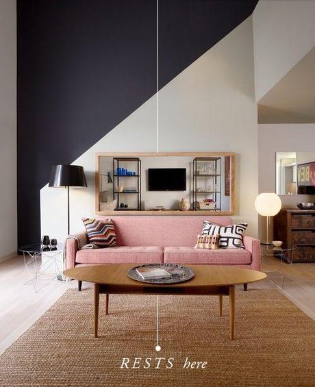 pink sofa interior 