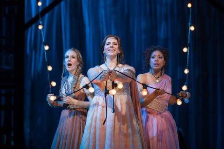 L to R: Jeni Houser as Naiad, Beth Lytwynec as Dryad and Jacqueline Echols as Echo in The Glimmerglass Festival's 2014 production of Strauss' 