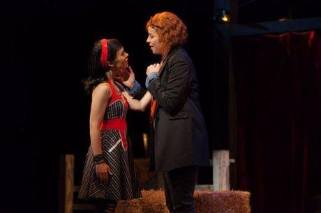 Rachele Gilmore as Zerbinetta and Catherine Martin as Composer in The Glimmerglass Festival's 2014 production of Strauss' 