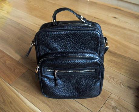 New Look Black Textured Leather-Look Backpack