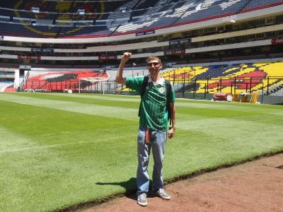 Hand of God and Mexico 86 Memories: Visiting Estadio Azteca, Ciudad de Mexico, Mexico Doing the Maradona at the Hand of God end!