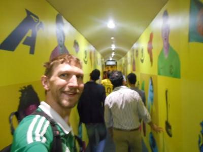 Hand of God and Mexico 86 Memories: Visiting Estadio Azteca, Ciudad de Mexico, Mexico Heading down the players tunnel.