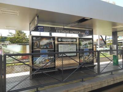 Hand of God and Mexico 86 Memories: Visiting Estadio Azteca, Ciudad de Mexico, Mexico Arrival at Estadio Azteca station on the train.