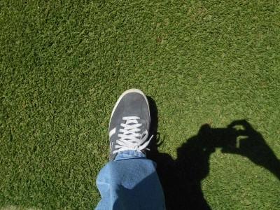 Hand of God and Mexico 86 Memories: Visiting Estadio Azteca, Ciudad de Mexico, Mexico On the pitch at Estadio Azteca.
