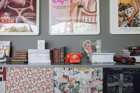 {Almost} WW: Who Knew Monochrome Could be So Cool in Grey? Grey walls form a lovely backdrop for colorful books and knick-knacks