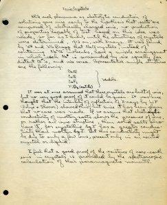 Segment of Pauling's draft manuscript for The Nature of the Chemical Bond, ca. 1936.
