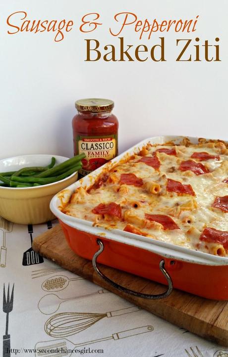 Sausage & Pepperoni baked Ziti : A New Family Favorite! Perfect kid-friendly and crowd-pleasing dish! #FamilyFavorites #shop