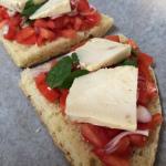 Moroccan Bruschetta with Basil and Goat Cheese