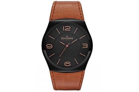Skagen Havene Mens Three Hand Leather Watch image Skagen Havene Mens Three Hand Leather Watch
