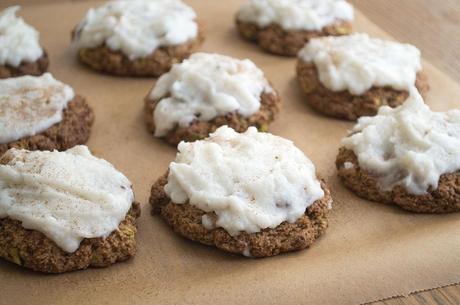 Spiced Rye and Courgette Cookies with Coconut Cream Frosting