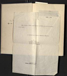 The first edition office copy of The Nature of the Chemical Bond, containing Peter Pauling's (age 8) typed annotation.