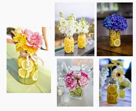 Simple Decorations With Lemons and Flowers